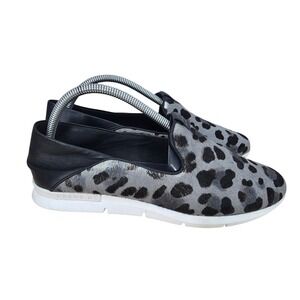 Cole Haan Grand.OS Sneakers Womens 10 Gray Leopard Calf Hair Comfort Flats